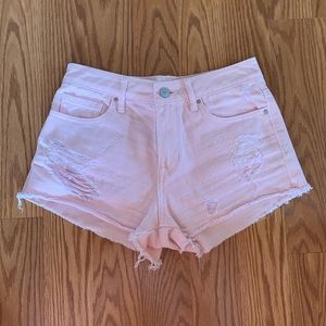 High rise Pink Jean Shorts